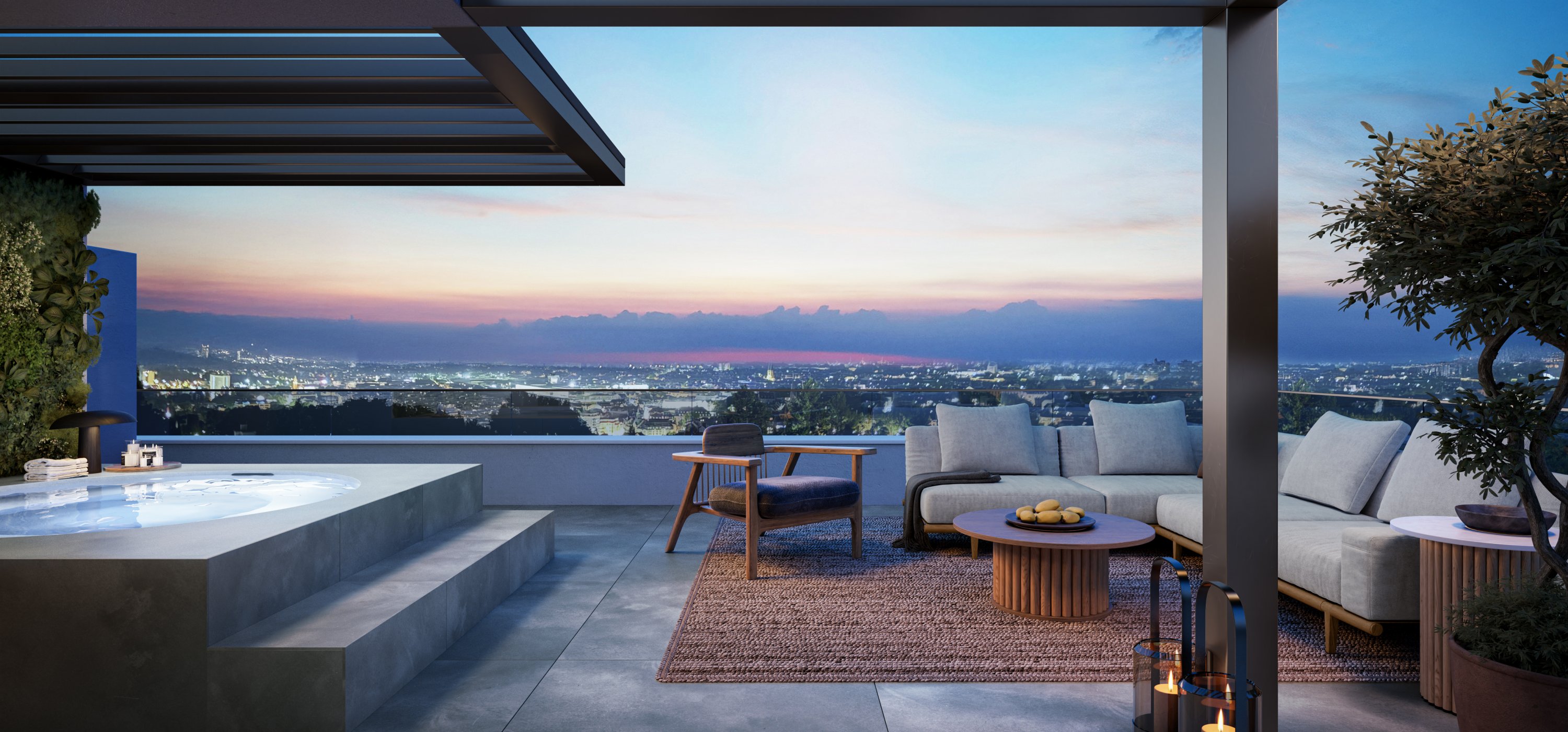 Dachterrasse Abend
